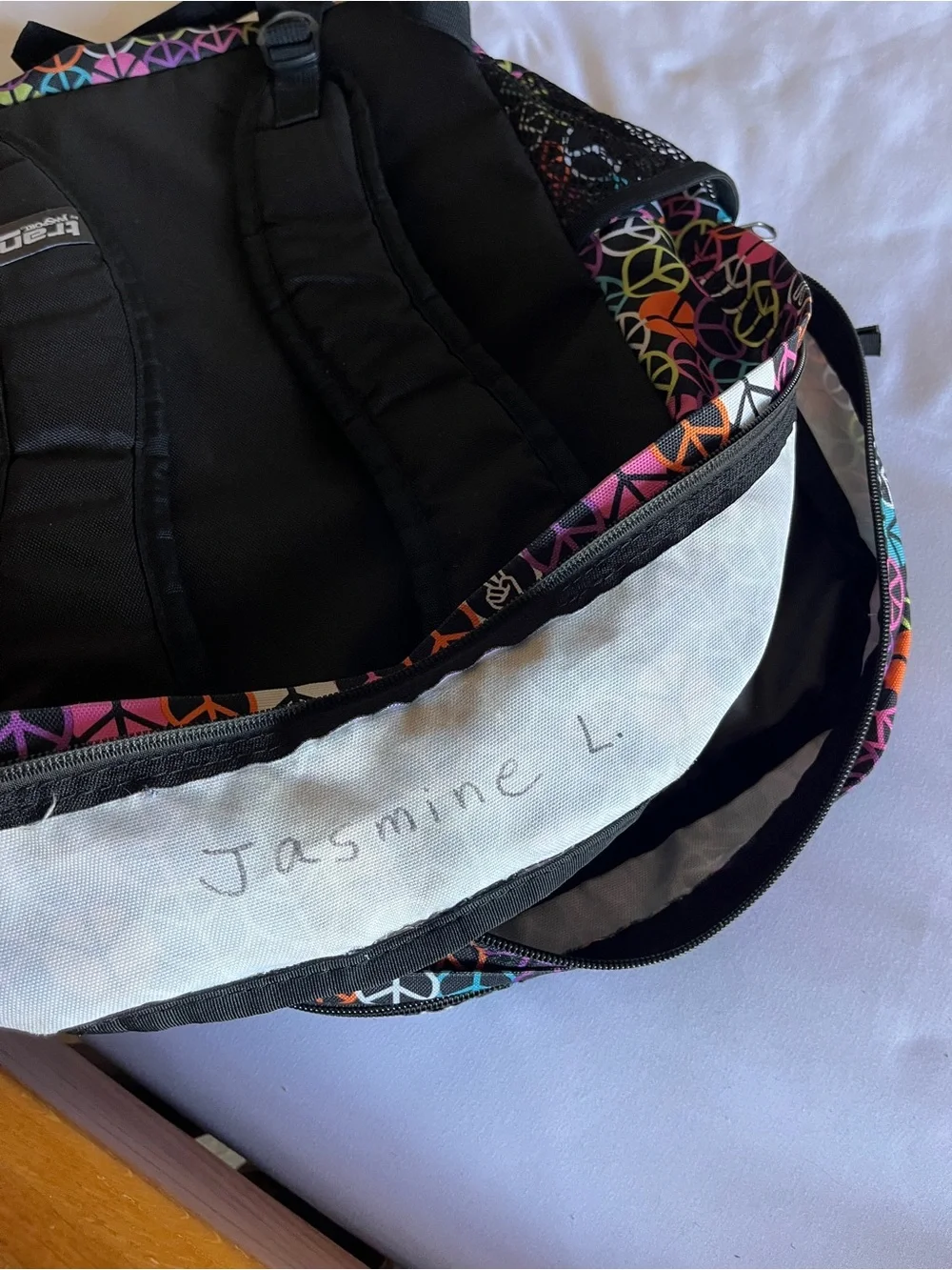 Trans by JanSport Multi-Color Peace Sign Backpack School Bag Organizer OS